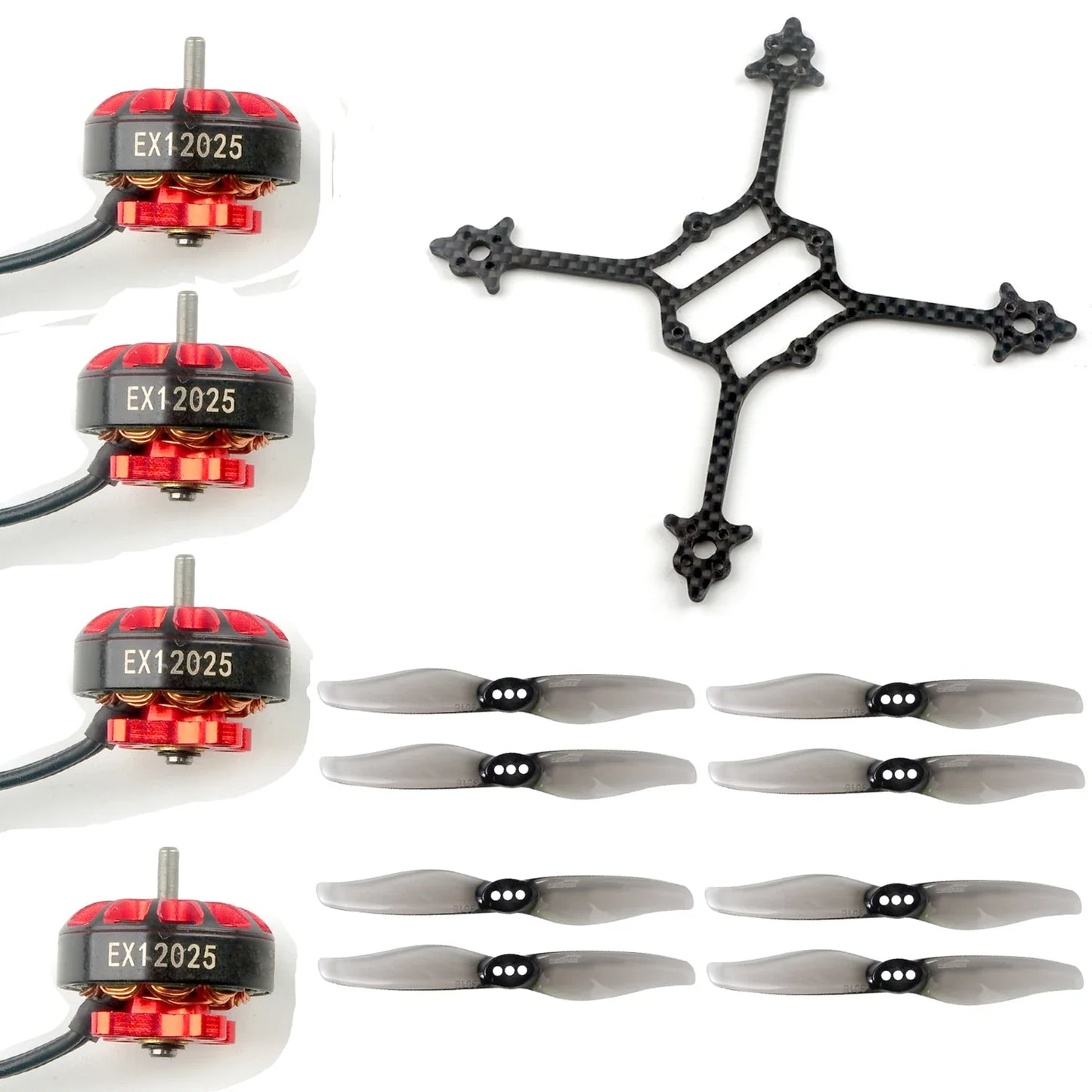 HappyModel 3inch Crux3 Toothpick Frame FPV Kit EX1202.5 6400KV Brushless Motor with Gemfan 3018 Propeller Combo for RC FPV Drone