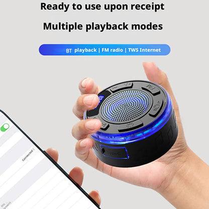 Waterproof Bluetooth Speaker with Strong Suction Cup, Mini Portable Wireless Shower Speaker for Bathroom, Home Outdoor Use