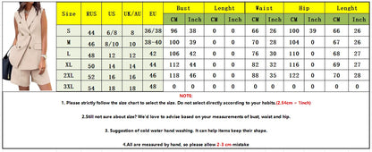 Fashionable Backless Button Sleeveless Top + Shorts Two-piece Sets Women Summer Casual Loose Lapel Shirt Shorts Set For Women