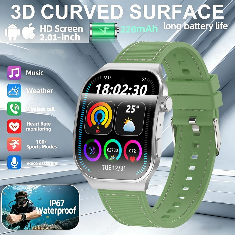 Watch Heart Rate Health Monitoring Watches Wireless BT Call Outdoor Sports Smartwatch HW12