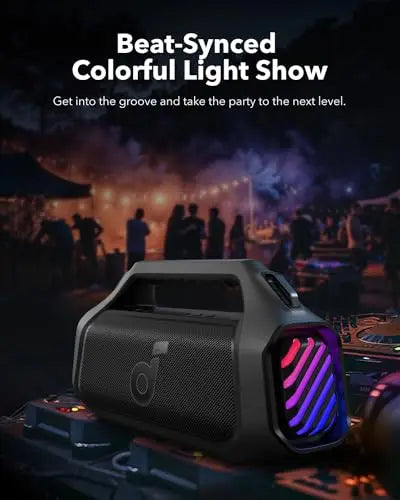 140W Bluetooth 5.3 Portable Speaker: 2+2 Channel, BassUp 2.0, 20-Hour Playback, IPX7 Floatable, RGB Lighting, Fast Charge,