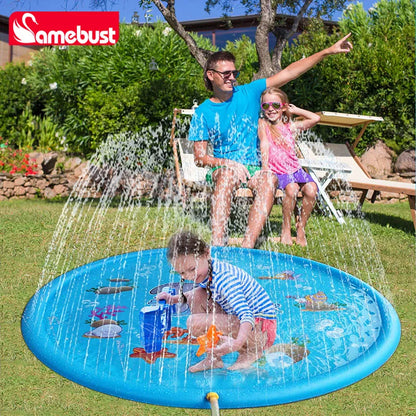 Children Play Spray Mat 100/170cm Beach Inflatable Water Sprinkler Pad Outdoor Game Toy Lawn Swimming Pool Mat Kids Toys