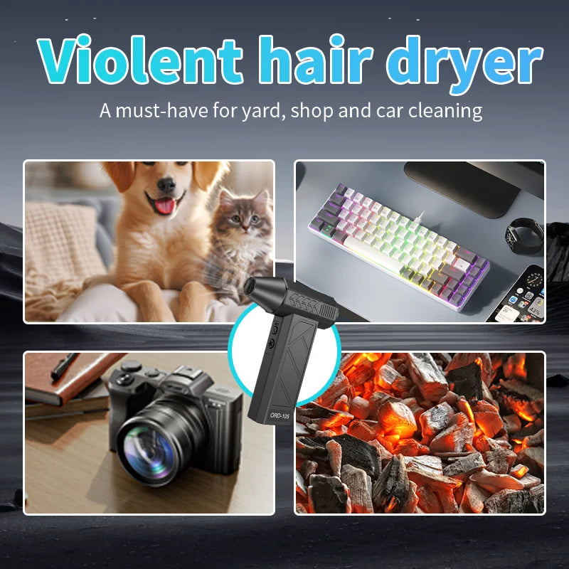 130000 RPM Electric Turbo Fan High-Speed Turbo Violent Fan Powerful Compressed Air Blower for Computer Keyboard Car Duster