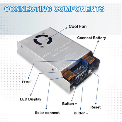 450W MPPT Booster Solar Controller 12V~50V  Step-up Charging For 24V36V48V60V72V LiFePO4 Lithium Lead-acid Gel Battery