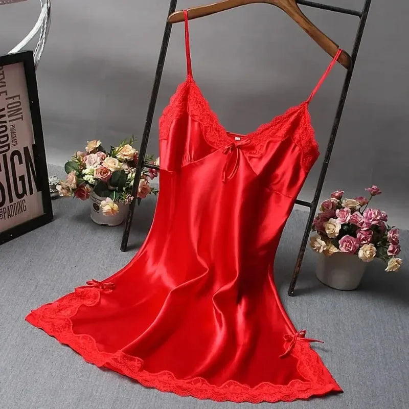 Sexy Lace Patchwork Camisola Lingerie Nighty Wedding Dress Sleep Wear Nightdress Clothes Women's Nightgowns Sexy Nightwear