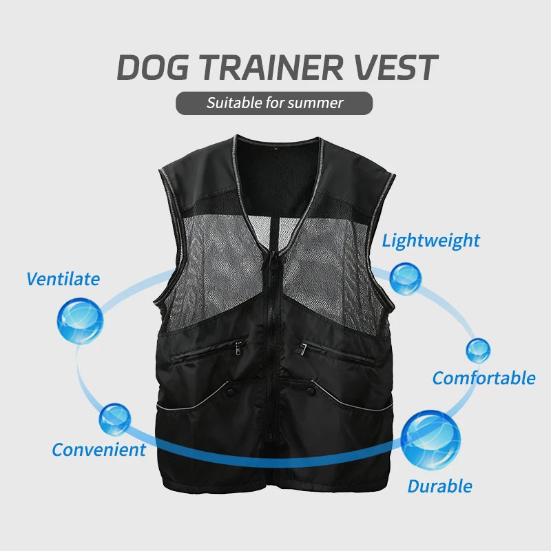 Lightweight Mesh Dog Training Vest with Multiple Pockets Bite Resistant for Spring Summer Training