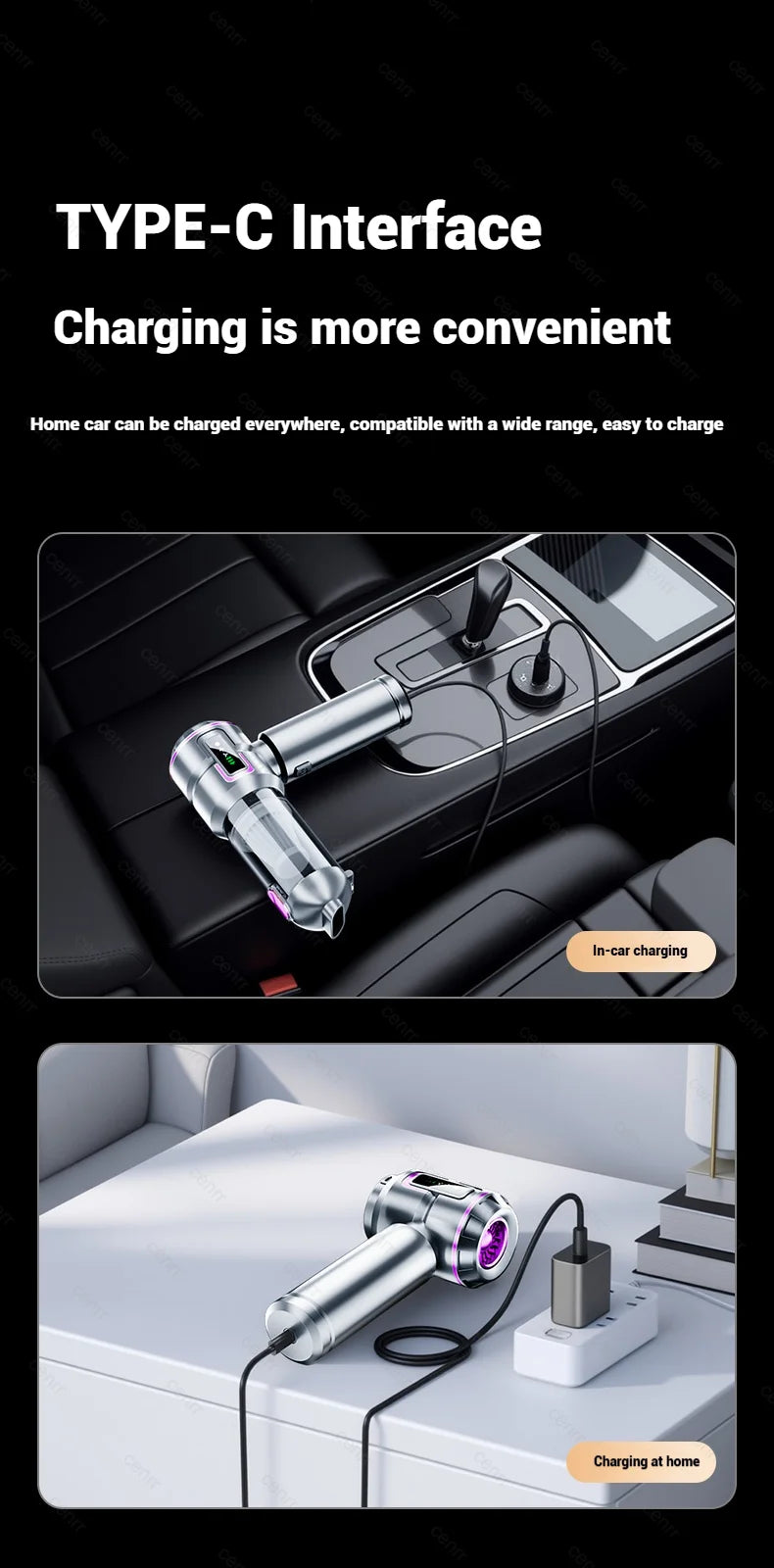 Car Vacuum Cleaner 998000PA Cordless Powerful Portable Mini Car Vacuum Cleaner for Home Handheld Blower Car Cleaner
