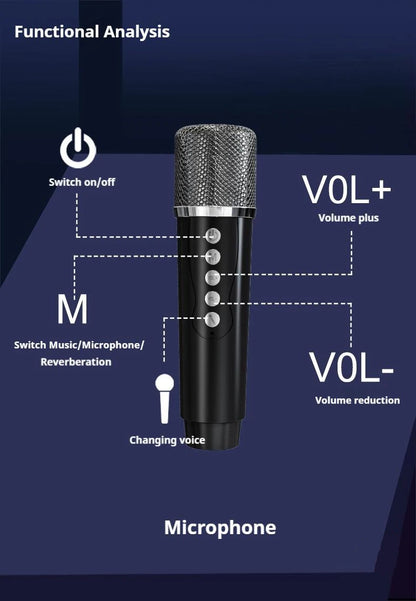 Karaoke Wireless Portable Bluetooth Speaker With Microphone Subwoofer Machine Powerful Sound Box Music Caixa De Som Audio Bocina