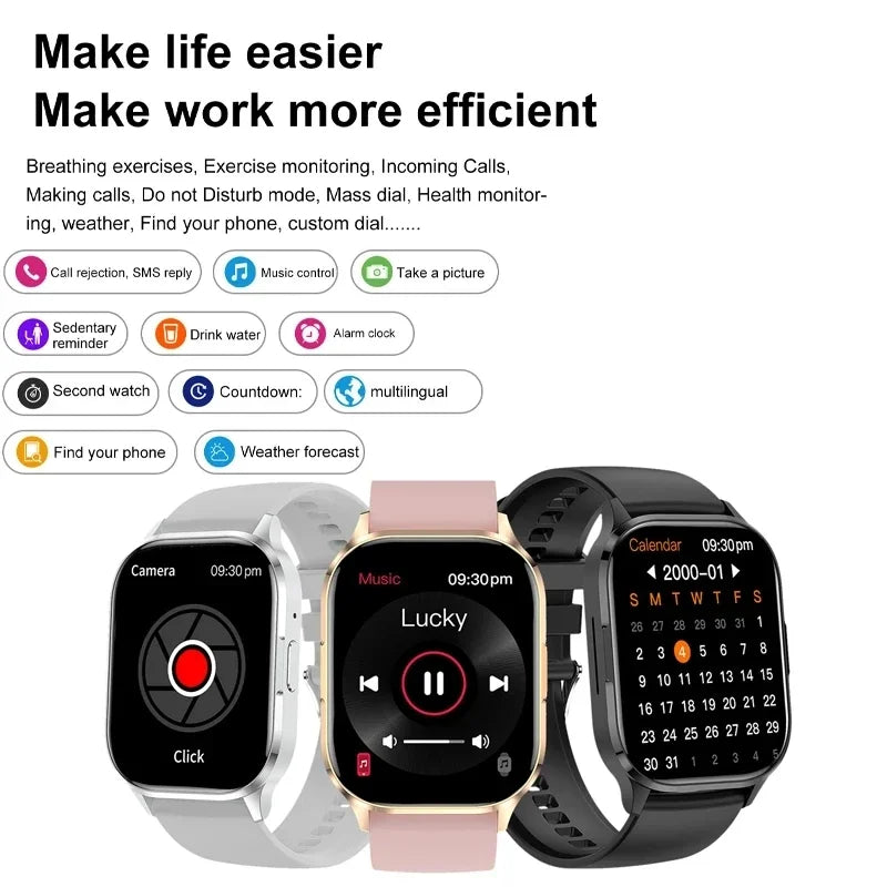 Ultra Thin Smart Watch Man Women Screen Always Display Time Sports
