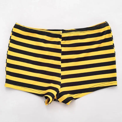 Women Striped Print 3 Piece Short Sets Summer Sexy Halter Lace-up Bra Short Sleeve Crop Top Shorts Matching Sets Beach Vacation
