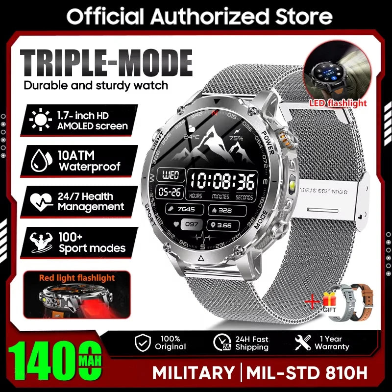 Smart Watch IP68 Waterproof Sports Run tracker Outdoors Compass Military Smartwatch