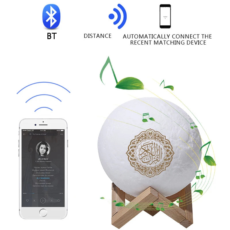 Quran Azan Islamic Muslim Koran Arab Ramadan Wireless Bluetooth Speaker Portable Bright Night Light Holy Lamp Arabic Islam Sound
