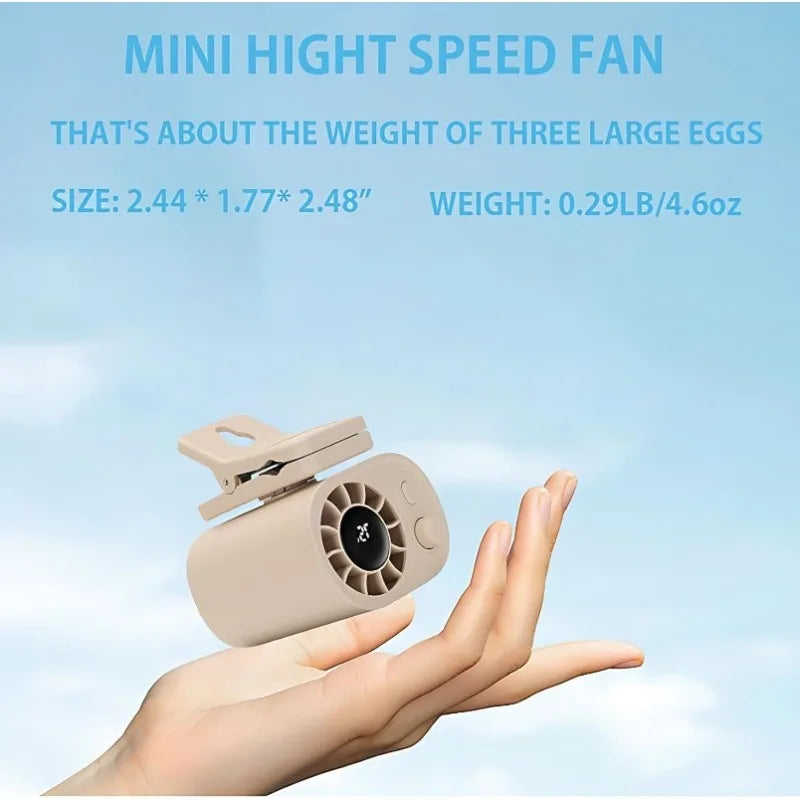 Car Clip Fan 360° Rotatable 100 Speed Wind 12V USB Rechargeable Electric Fan Low Noise Mini Fan Clamp Anywhere