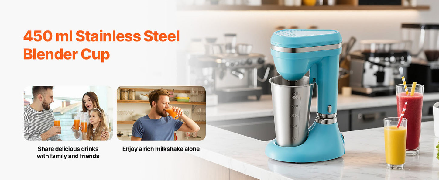 SucceBuy Milkshake Maker 100W Single Head Drink Mixer Blender Machine Dual-Speed Adjustment Milkshake Blender for Home Kitchen