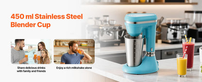 SucceBuy Milkshake Maker 100W Single Head Drink Mixer Blender Machine Dual-Speed Adjustment Milkshake Blender for Home Kitchen